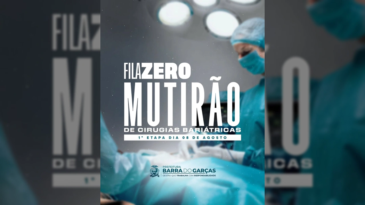 Profissionais de saúde em centro cirúrgico anunciando mutirão de cirurgias bariátricas em Barra do Garças. Créditos: Prefeitura de Barra do Garças / Instagram
