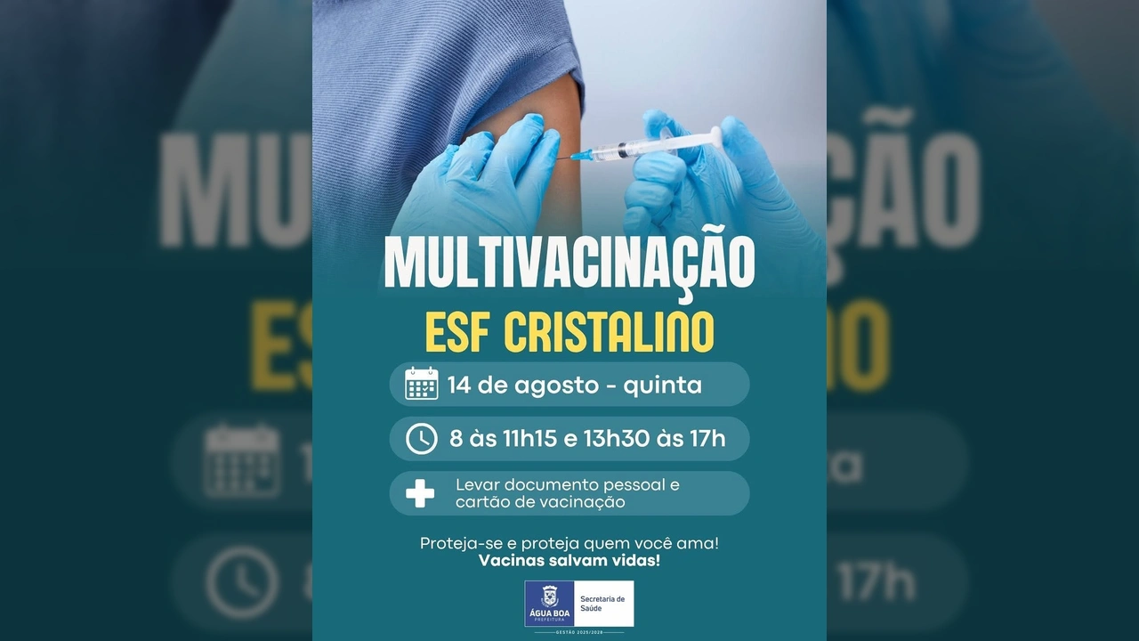 Foto de uma pessoa recebendo vacina, representando a campanha de multivacinação em Água Boa pela Prefeitura de Água Boa-MT.