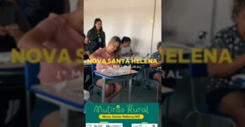 Cidadãos de Nova Santa Helena sendo atendidos por profissionais em diversas áreas no Mutirão Rural. Crédito: Paulinho Bortolini/Instagram