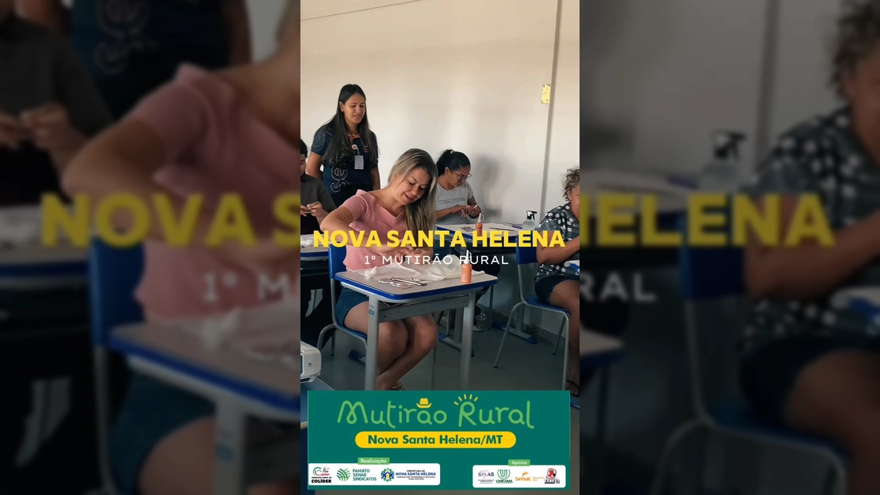 Cidadãos de Nova Santa Helena sendo atendidos por profissionais em diversas áreas no Mutirão Rural. Crédito: Paulinho Bortolini/Instagram