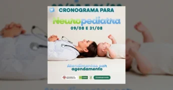 Cronograma de Neuropediatria em Querência. Imagem divulgada por saudequerencia no Instagram.