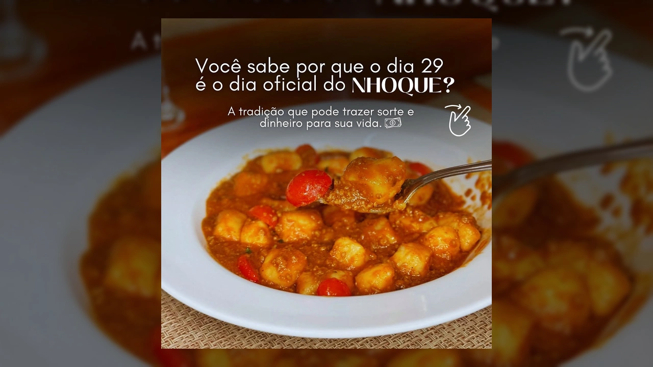 Imagem de pratos de nhoque da Casa Nonna, ilustrando a tradição do Nhoque da Fortuna, com créditos para casanonnaa.
