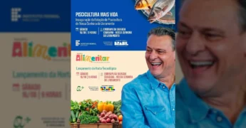 Imagem promocional da inauguração da Estação de Piscicultura e Horta Tecnológica em Nossa Senhora do Livramento, divulgada pela Prefeitura de Livramento.