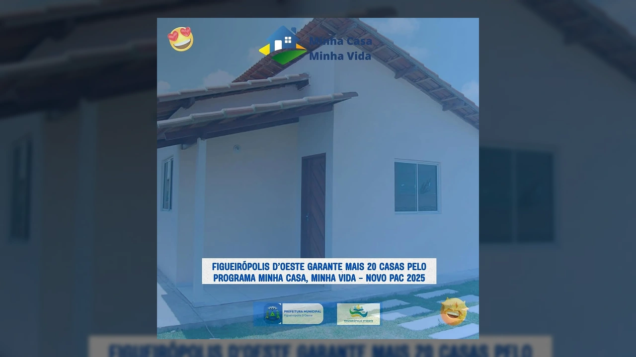 Nova casa em Figueirópolis D'Oeste, parte do programa Minha Casa, Minha Vida, publicada pela Prefeitura de Figueirópolis D'Oeste