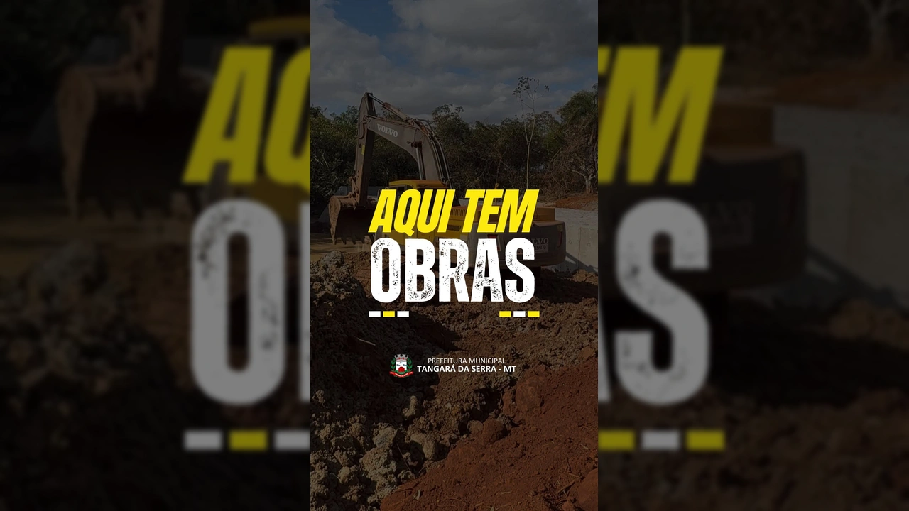 Vista aérea das obras de infraestrutura e urbanismo em Tangará da Serra, publicadas pela Prefeitura de Tangará da Serra.