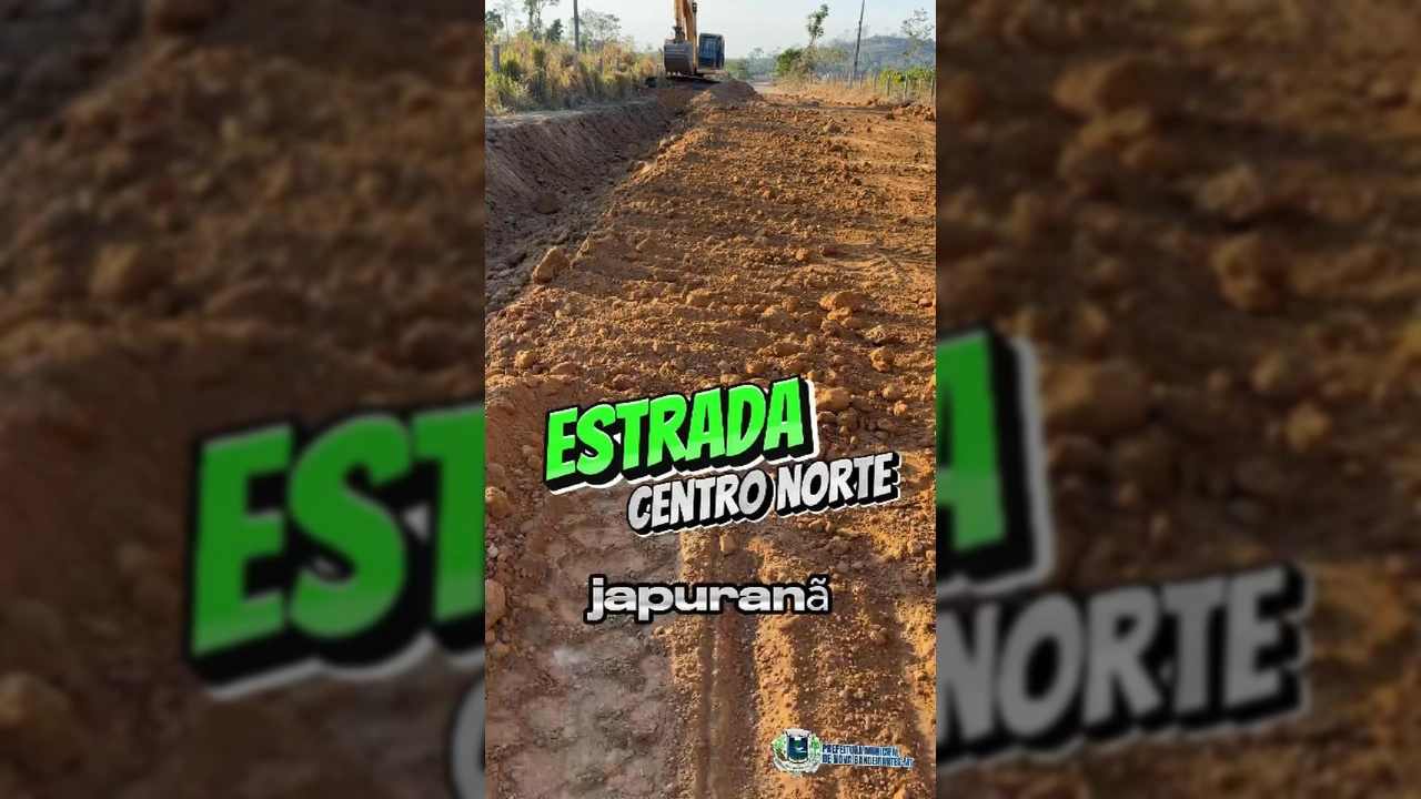 Obras de melhoria na Estrada Centro Norte em Japurana, com máquinas e equipe da Prefeitura de Nova Bandeirantes. Créditos: Prefeitura de Nova Bandeirantes / Instagram