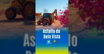 Máquinas trabalhando na pavimentação de ruas no Bairro Bela Vista, Peixoto de Azevedo. Créditos: Prefeitura de Peixoto de Azevedo no Instagram.