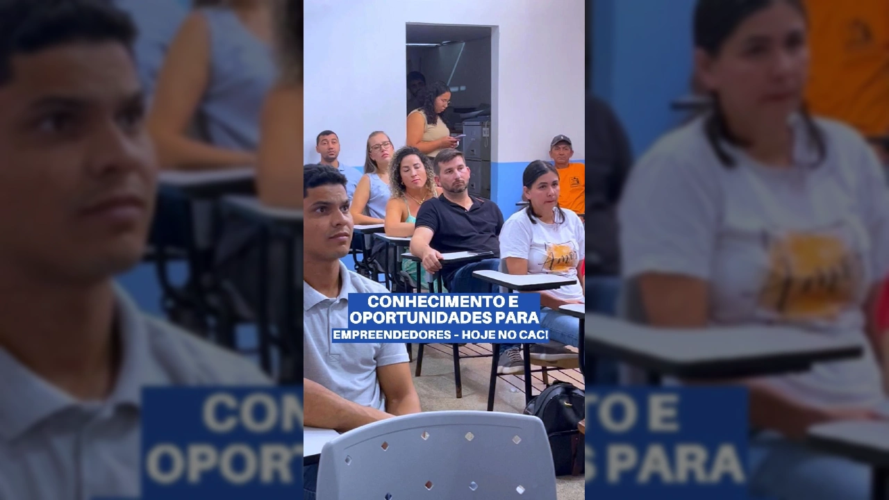 Grupo de empreendedores de Guarantã do Norte participando ativamente de palestras sobre compras públicas e linhas de crédito. Créditos: Prefeitura Municipal / Instagram.