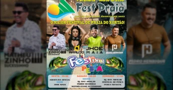 Cartaz do Paranaíta Fest Praia e Festival de Pesca em Paranaíta, Mato Grosso, anunciando as datas e atrações. Créditos: Descubra Paranaita / Instagram