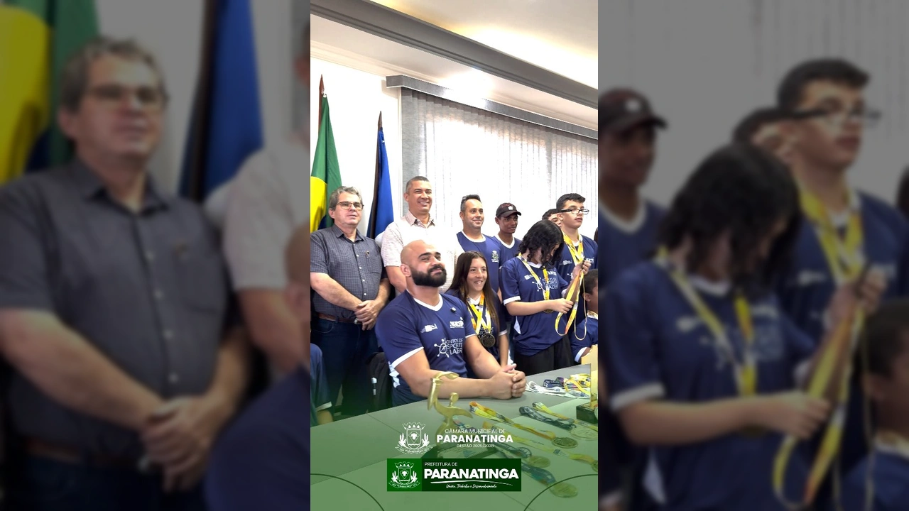 Atletas paralímpicos e autoridades em encontro em Paranatinga, MT, para celebração de conquistas e apoio ao esporte. Crédito: Prefeitura de Paranatinga / Instagram