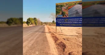 Nova pavimentação asfáltica em Carlinda, Setor de Chácaras Maravilha. Créditos: Prefeitura Municipal de Carlinda no Instagram.