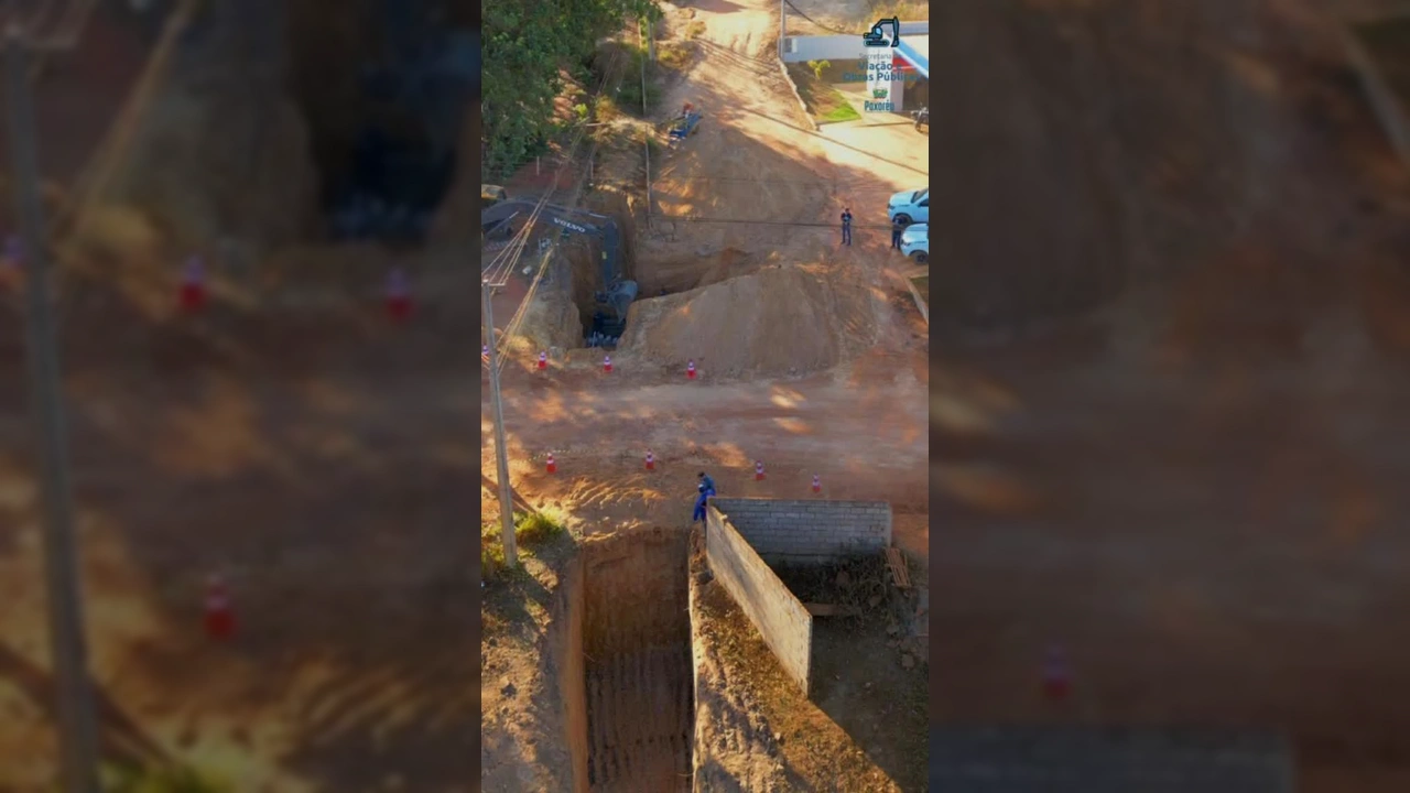 Implantação de sistema de drenagem e reforma de ponte no bairro Vale dos Buritis, Poxoréu, em parceria com Primavera do Leste. Imagem do Instagram da Prefeitura de Poxoréu.