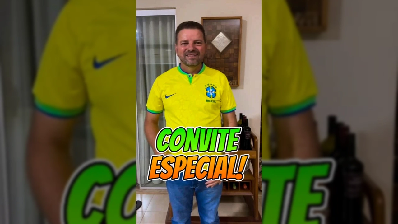 Imagem do Prefeito Rogério de Souza de Nova Bandeirantes com a camisa do Brasil, convidando para a Carreata da Independência. Créditos: Prefeitura de Nova Bandeirantes / Instagram