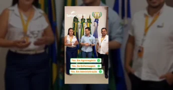 Representantes da Prefeitura de Nova Canaã do Norte e do Senac em reunião sobre oferta de cursos técnicos. Créditos: Prefeitura de Nova Canaã do Norte / Instagram