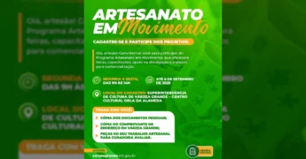 Banner do programa Artesanato em Movimento da Prefeitura de Várzea Grande. Créditos: Prefeitura de Várzea Grande MT / Instagram