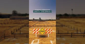 Imagem do terreno com as primeiras fundações do Conjunto Habitacional Santa Terezinha II em Juara, MT. Crédito: Prefeitura de Juara / Instagram
