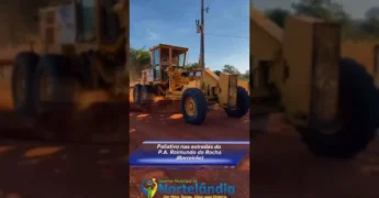 Retroescavadeiras e caminhões trabalhando na recuperação de estradas rurais no Assentamento Barreirão, Nortelândia, foto cedida por prefeitura_norte no Instagram.