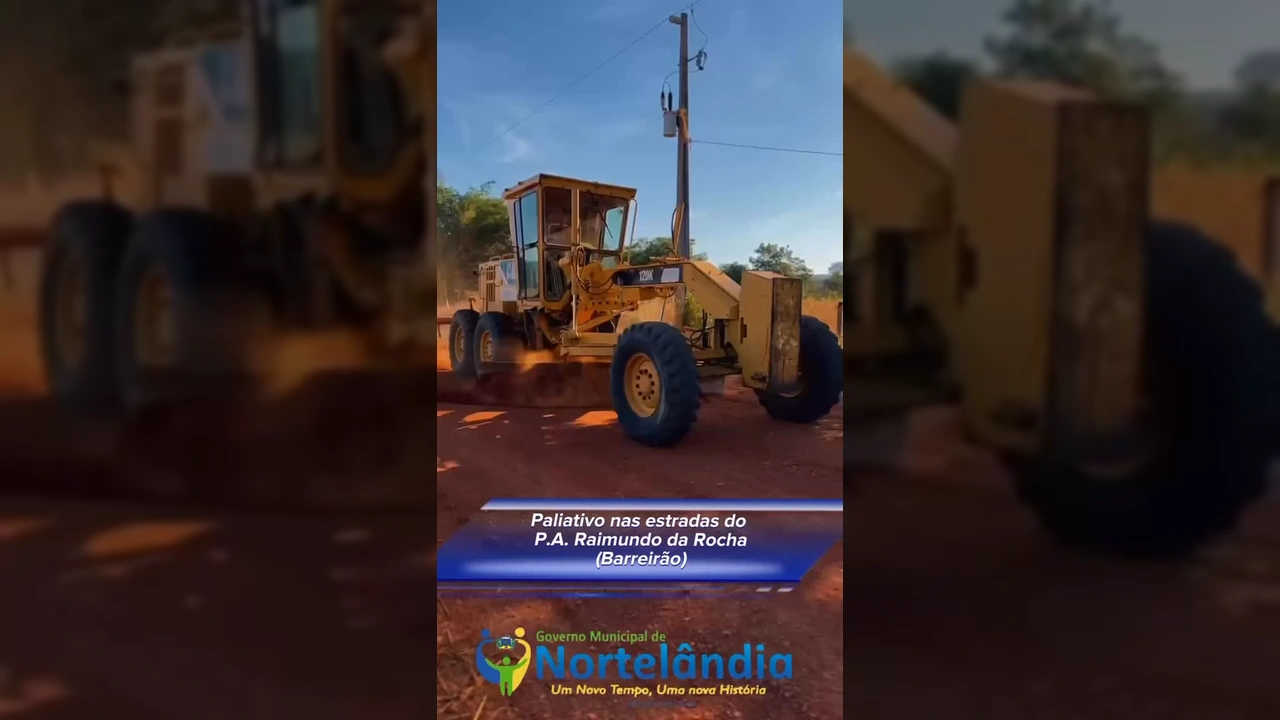 Retroescavadeiras e caminhões trabalhando na recuperação de estradas rurais no Assentamento Barreirão, Nortelândia, foto cedida por prefeitura_norte no Instagram.