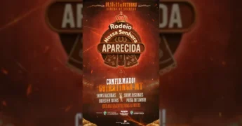 Imagem de divulgação do Rodeio Nossa Senhora Aparecida em Guiratinga, com detalhes sobre shows e rodeio. Créditos: Prefeitura de Guiratinga / Instagram.