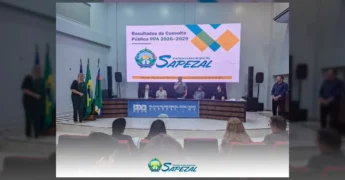 Pessoas participam de audiência pública em Sapezal sobre o Plano Plurianual 2026-2029. Créditos: Prefeitura de Sapezal / Instagram.
