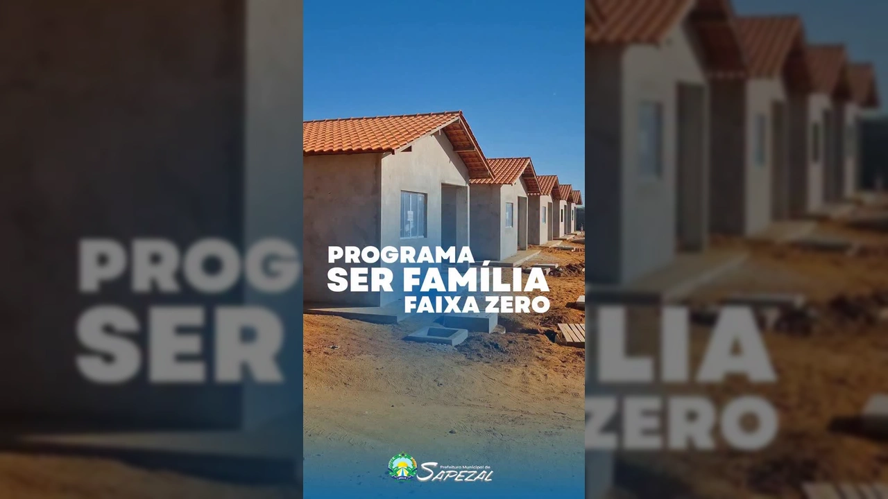 Imagem aérea de novas casas sendo construídas em Sapezal para o programa habitacional. Crédito: Prefeitura de Sapezal / Instagram.