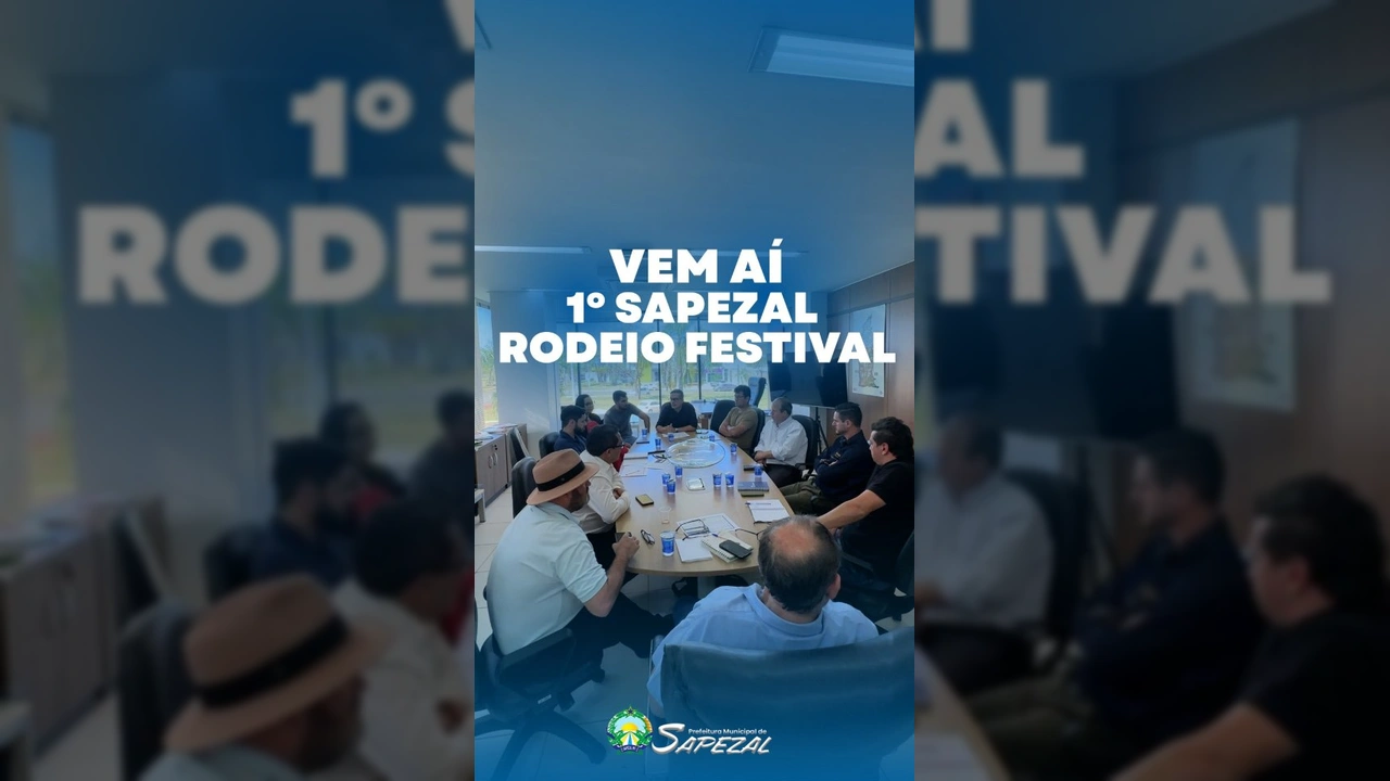 Prefeito Claudio Scariote e representantes da Câmara Municipal, CDL e ACISA em reunião para organizar o Sapezal Rodeio Festival / Instagram Prefeitura de Sapezal