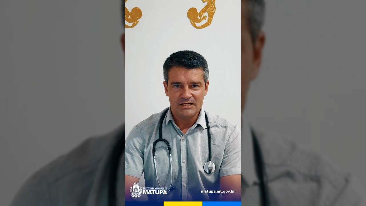 Imagem do pediatra Dr. Eduardo alertando sobre os riscos do sarampo e a importância da vacinação em Matupá, com foco na proteção infantil. Créditos: Prefeitura Municipal de Matupá / Instagram.