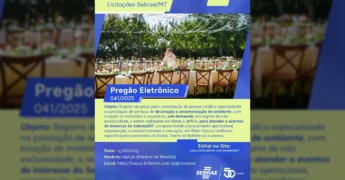 Serviços de decoração e ornamentação de eventos para o Sebrae Mato Grosso. Crédito: Sebrae Mato Grosso / Instagram.