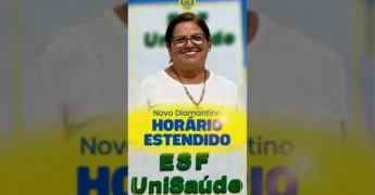 Adélia Maria, Secretária de Saúde de Diamantino, em unidade de saúde anunciando novidade / Instagram Prefeitura de Diamantino