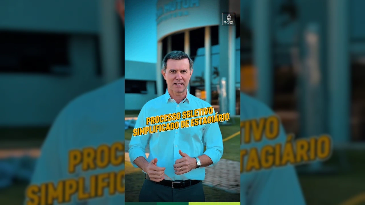 Homem de camisa branca, o Secretário Wilton Fach, em frente à prefeitura de Nova Mutum, explicando sobre os processos seletivos. Crédito: Prefeitura de Nova Mutum / Instagram