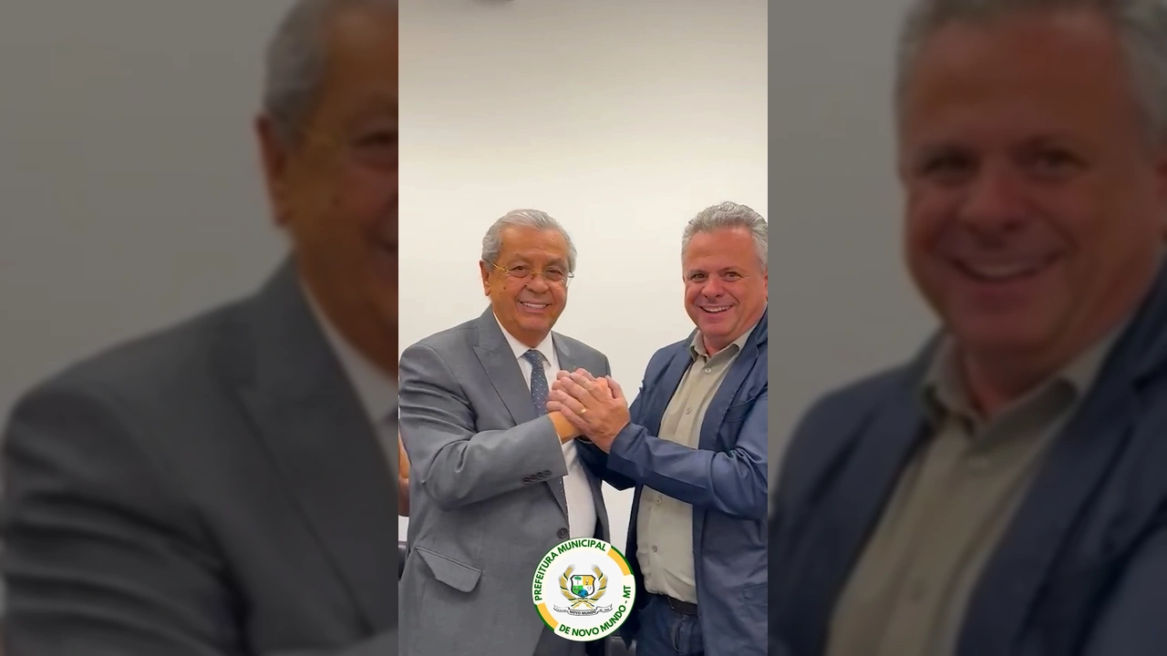 Senador Jaime Campos e Prefeito Casciano de Novo Mundo, MT, discutindo investimentos para a cidade. Créditos: Prefeitura Municipal de Novo Mundo - MT / Instagram