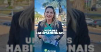 Secretária Telma Bogucheski falando sobre programa habitacional em Sapezal. Créditos: Prefeitura de Sapezal / Instagram.