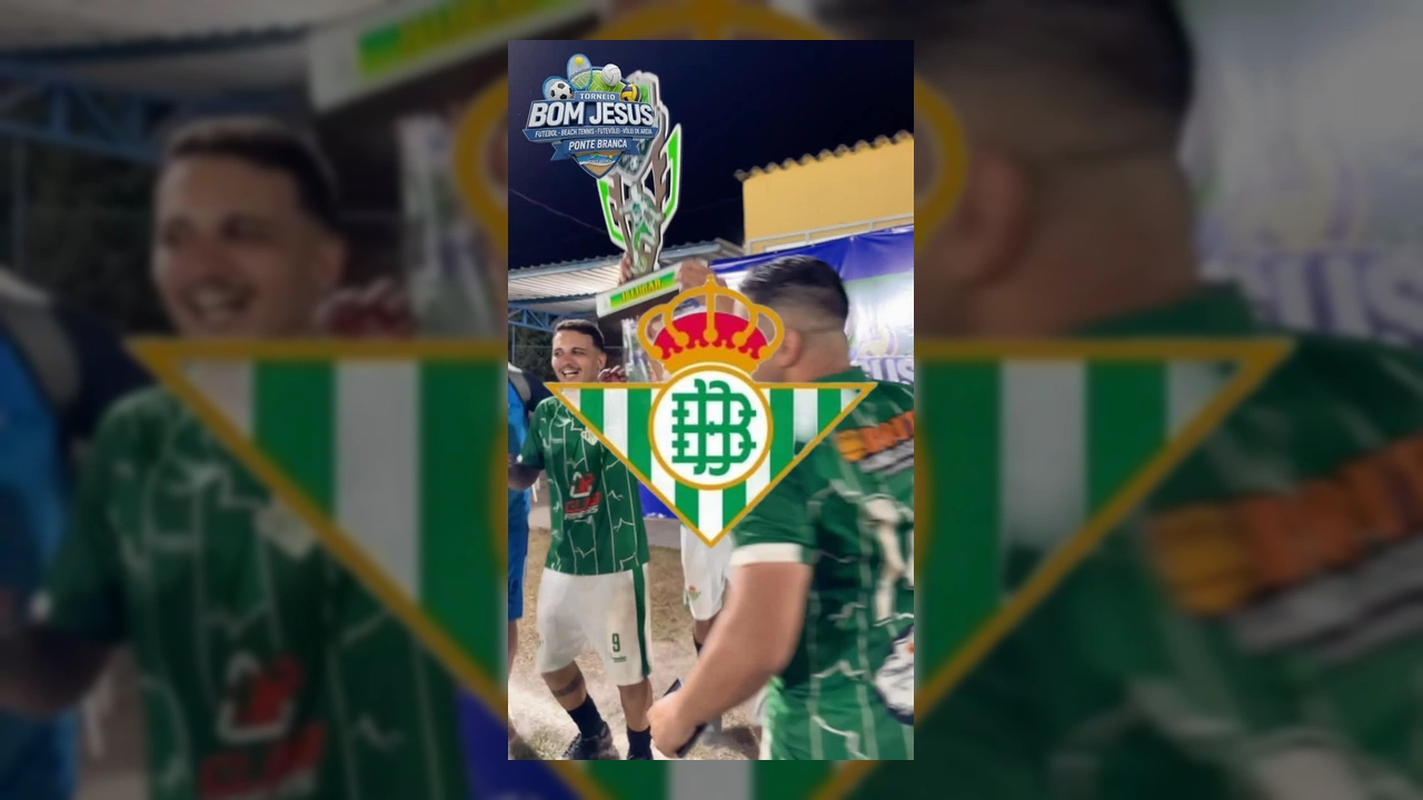 Jogadores do Real Bétis comemorando o título do torneio de futebol em Ponte Branca, MT. Créditos: Instagram / ponte_brancamt