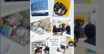 Imagem da UBS IV de Tapurah decorada com balões amarelos e cartazes do Agosto Dourado, com gestantes e profissionais de saúde. Crédito: Secretaria Municipal de Saúde Tapurah / Instagram