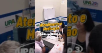 Equipe médica e de enfermagem da UPA 24h de Primavera do Leste realizando atendimento e preparação de medicação. Créditos: Prefeitura de Primavera do Leste / Instagram