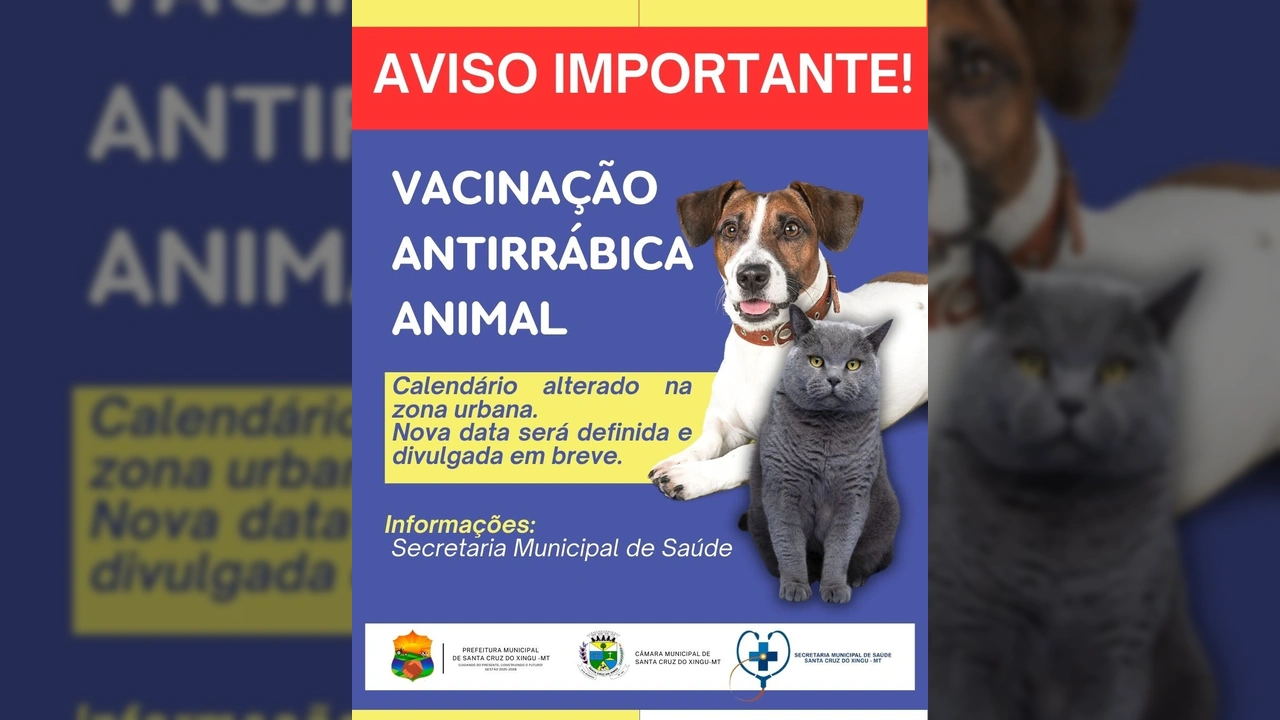 Cão e gato em campanha de vacinação contra raiva em Santa Cruz do Xingu, imagem de @governodesantacruzdoxingu.