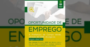 Lista de vagas de emprego em Campo Verde via SINE. Créditos: Secretaria de Desenvolvimento Econômico de Campo Verde / Instagram.