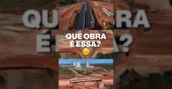 Imagens aéreas e terrestres do viaduto da MT-010 na Estrada da Guia em Cuiabá, mostrando o progresso da obra do Rodoanel. Créditos: Governo de Mato Grosso / Instagram.