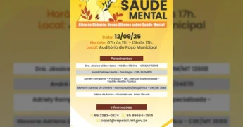 Banner do 2º Seminário de Saúde Mental de Sapezal com a lista de palestrantes / Instagram @prefeituradesapezal