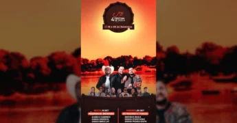 Capa do 4º Festival de Pesca de Araguaiana com artistas e o logo do evento. Crédito: festivalaraguaiana2025 / Instagram