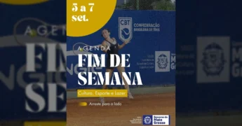Foto de uma tenista em quadra, representando a programação esportiva do fim de semana em Mato Grosso. Créditos: secelmt / Instagram.