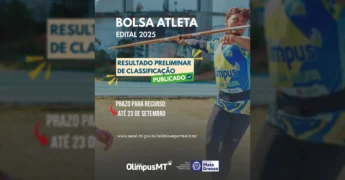 Imagem de um atleta com um dardo, ilustrando o programa Bolsa Atleta MT 2025 da SECEL. Créditos: secelmt / Instagram