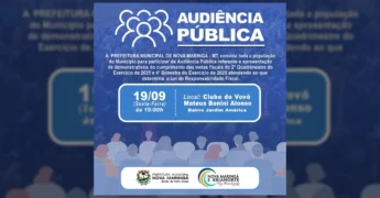 Imagem da divulgação da Audiência Pública de Nova Maringá sobre metas fiscais de 2025. Créditos: Prefeitura de Nova Maringá / Instagram.