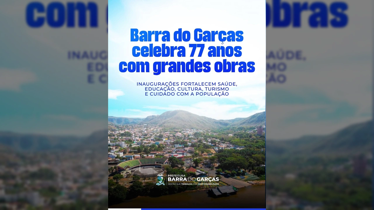 Imagens de grandes obras sendo inauguradas em Barra do Garças em comemoração aos 77 anos da cidade, créditos à Prefeitura de Barra do Garças / Instagram