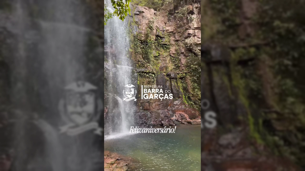Imagem aérea de Barra do Garças, Mato Grosso, celebrando 77 anos de fundação com a beleza do sol nascente. Crédito: Prefeitura de Barra do Garças.