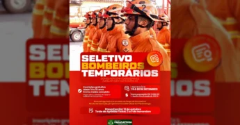 Grupo de bombeiros uniformizados em Paranatinga para o processo seletivo. Créditos: Prefeitura de Paranatinga / Instagram