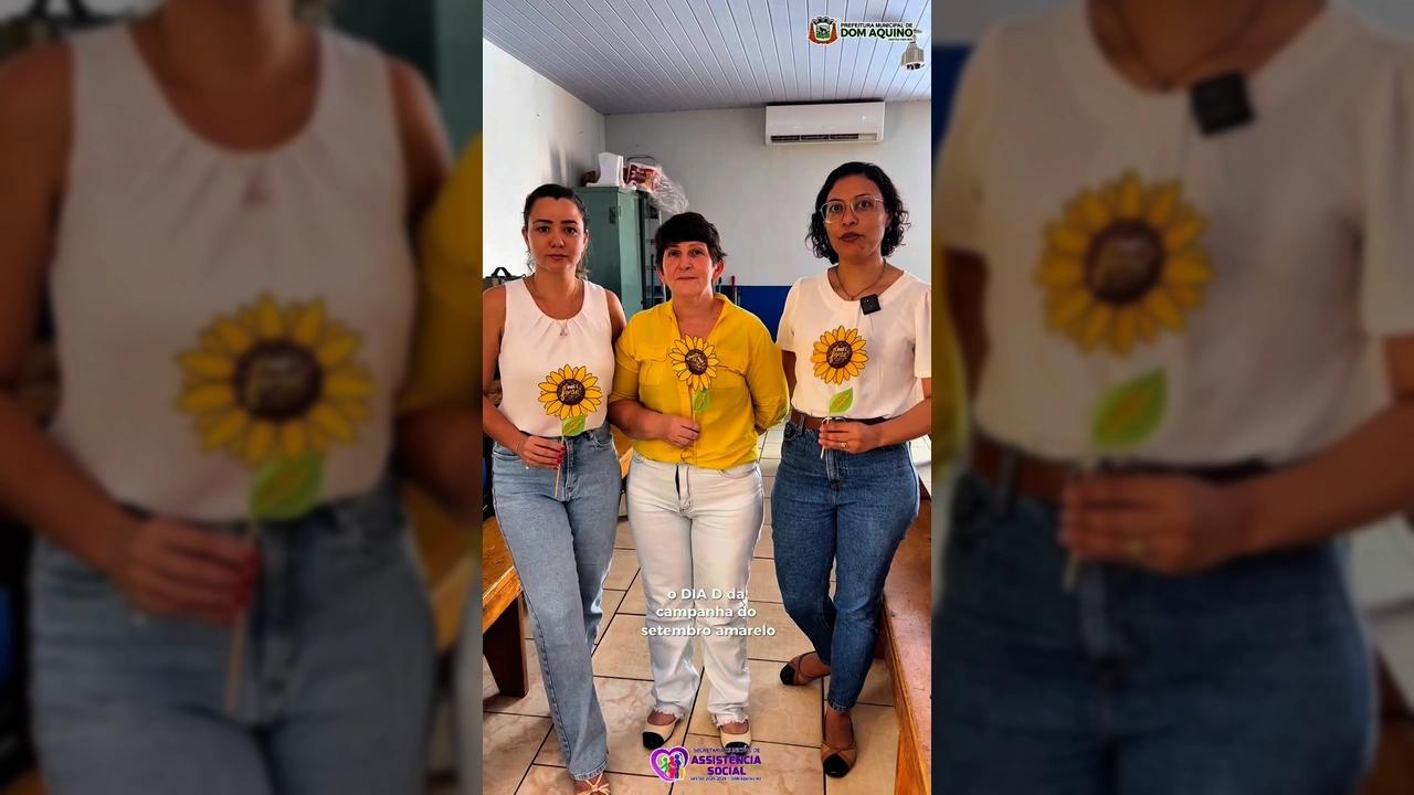 Profissionais da Assistência Social de Dom Aquino em palestra sobre Setembro Amarelo para crianças na Escola Renato Dias Coutinho
