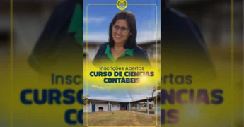 Coordenadora Carla Adriane em vídeo divulgando curso de Ciências Contábeis da Unemat no Polo UAB Diamantino.