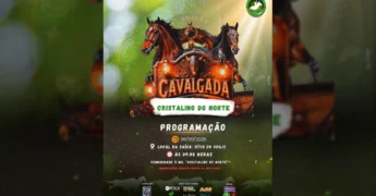 Cavaleiros e cavalos em destaque na Cavalgada Cristalino do Norte em Novo Mundo-MT, por Cristalino Rodeio.