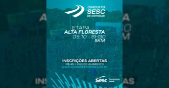 Corredores se aquecendo para o Circuito Sesc de Corridas em Alta Floresta, imagem de @sescmt / Instagram